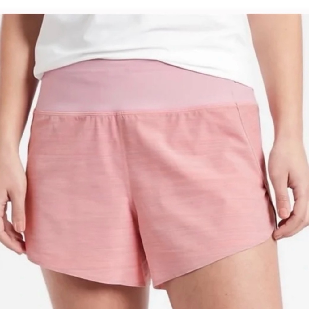 Athleta Run With It Textured 3.5" Shorts Space Dye Begonia Pink XL